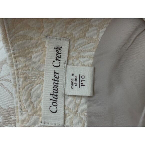 Coldwater Creek Ivory Floral Embossed Sheath Dress Size P10 - Picture 8 of 10